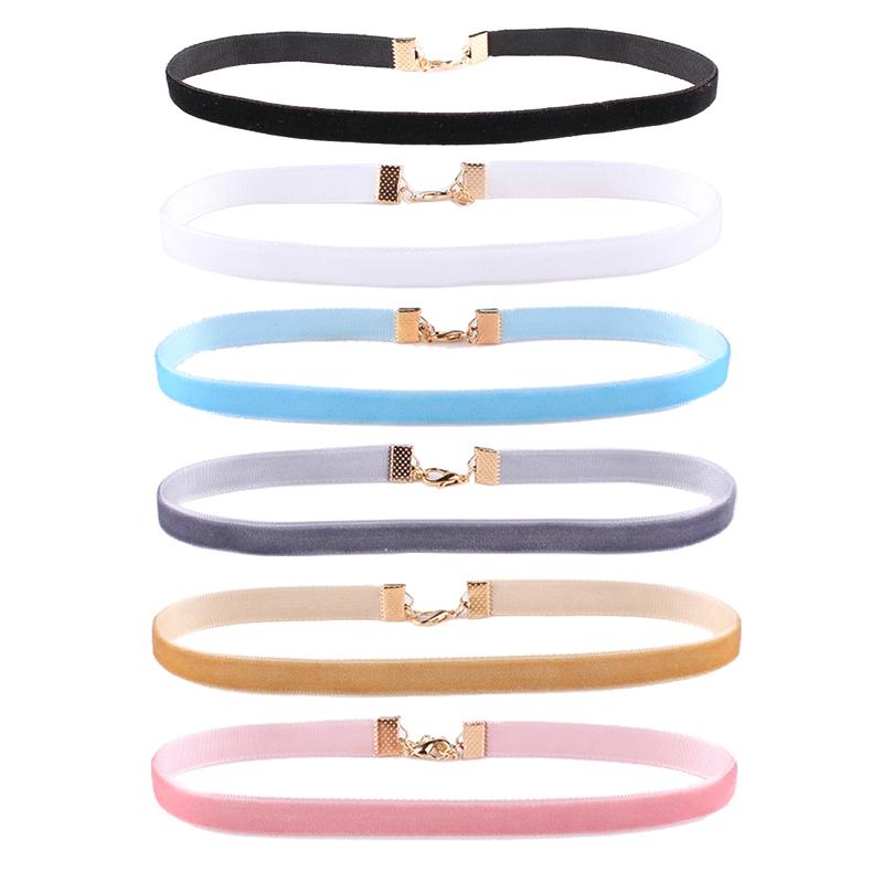 

Chokers 6 Pcs/Set Black Velvet Choker Necklaces For Women Pendant Necklace Fashion Girls Punk Gothic Cho Collier Ras Du Cou Breadth 1cm
