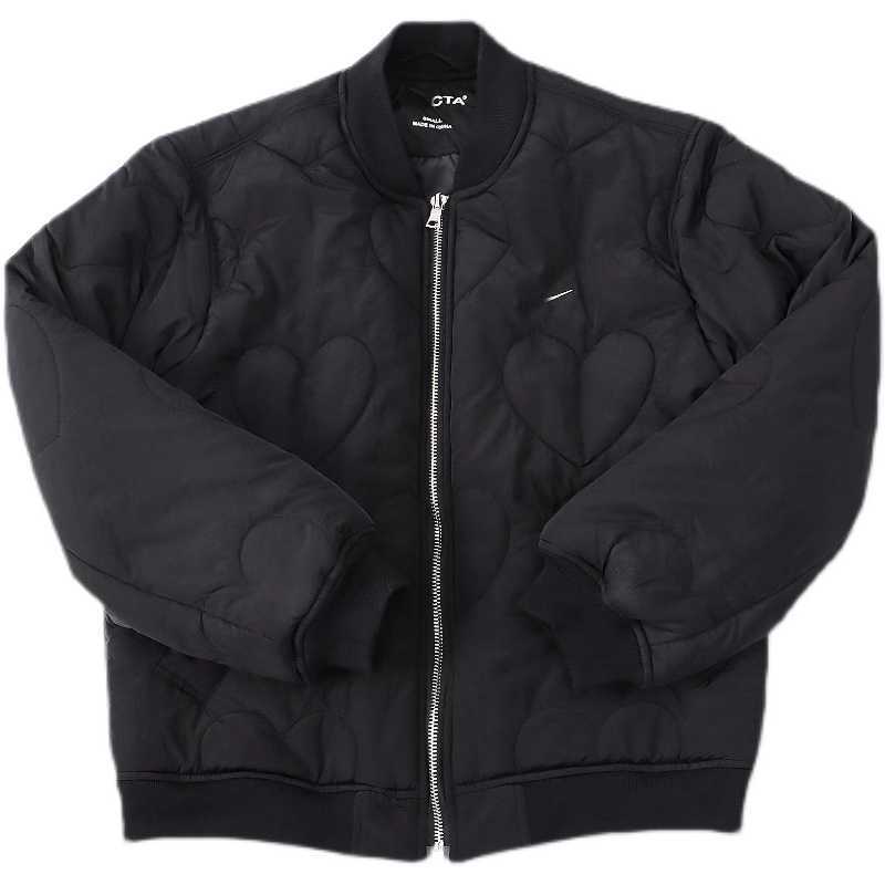 

Men's Down Drake Joint Hook Love Cotton Jacket Jacket Loose Casual Sports Solid Color Men's and Women's, Black