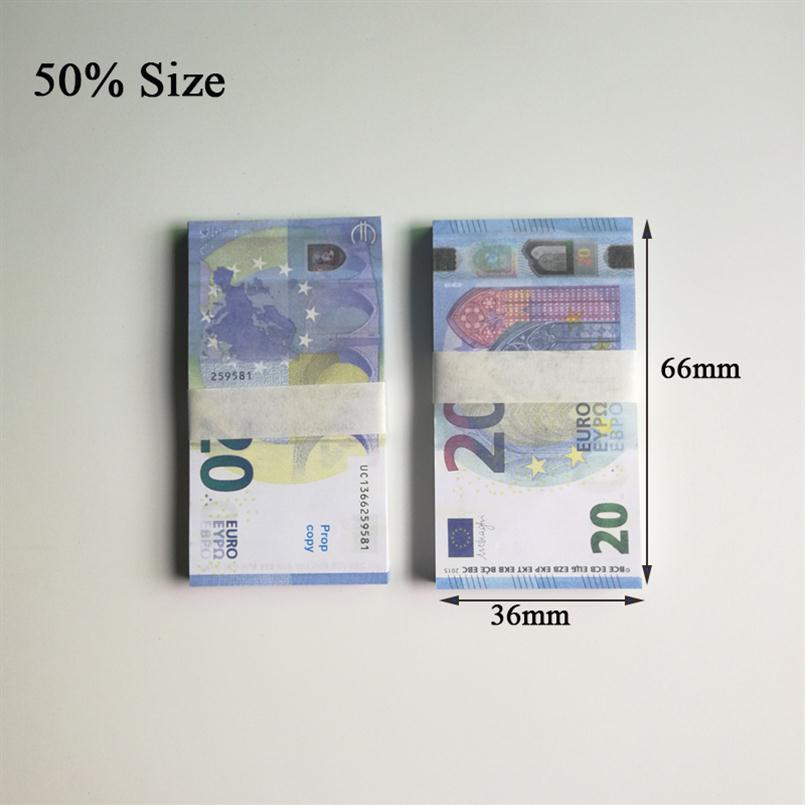 

faux-billets whole 50% size Party Bar prop money simulation 10 20 50 100 euro dollar fake money toy film television shooting p244T