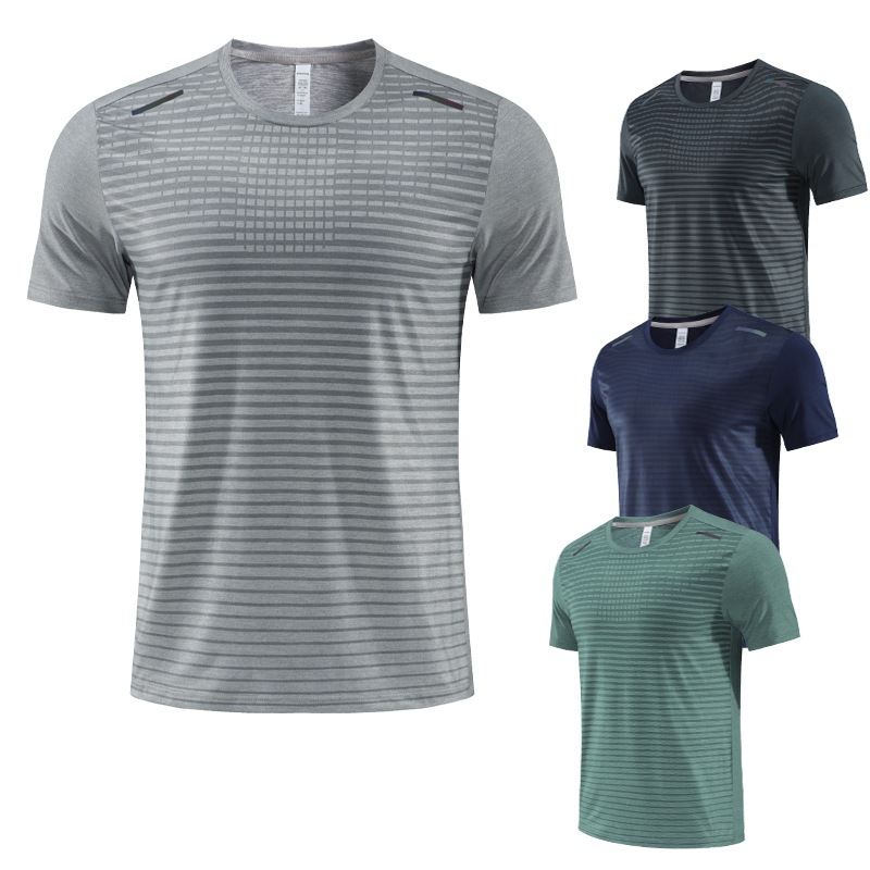

Men Sport Tshirts Prints Quick Dry Training Tennis Soccer Short Sleeve Casual Outdoor Fitness Tee Male Gym Running Shirts 220615, Grey