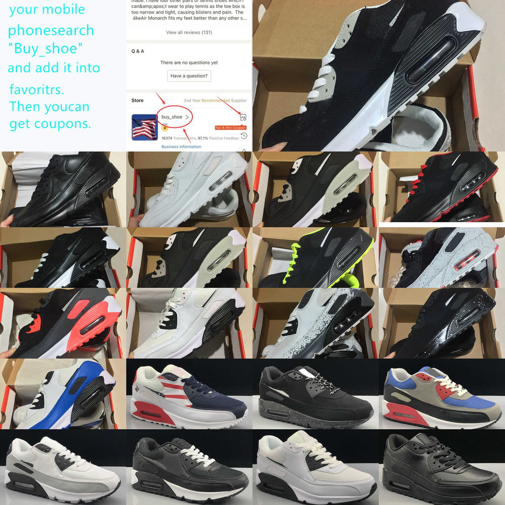

High Quality 2022 Infrared Triple 90 Sports Shoes Classic Leather Mash White Yellow Black Grey Volt Obsidain Moss Green Airs Designers2022, H9020