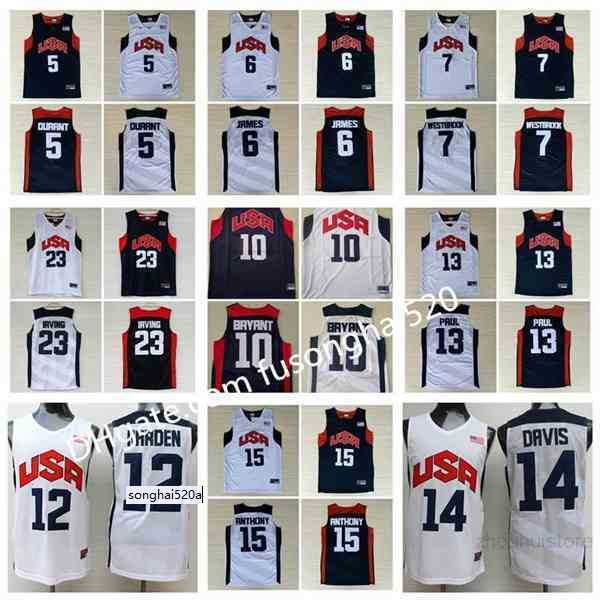 

Mens Basketball 2012 Team USA Jersey Kevin 5 Durant LeBron 6 James 12 Harden Russell 7 Westbrook Chris 13 Paul Deron 8 Williams Anthony 23''nba''jersey