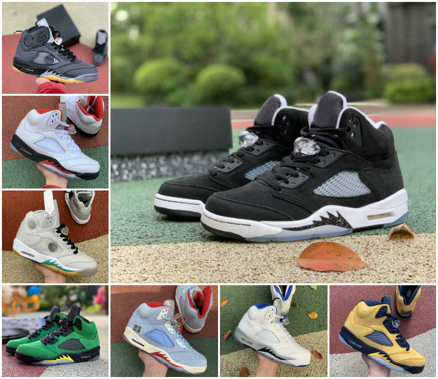 

2022 Top quality Jumpman 5 5s Oreo Mens basketball Shoes Camo Sail White Cement Raging Bull Fire Red Oregon Ducks What The Alternate Grape, 5s metallic