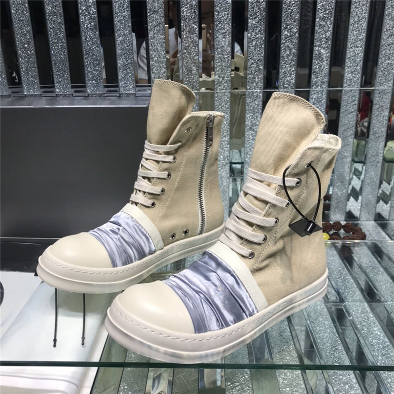 

Designer Luxury Rick Thick Bottom High-Top Ramones Boots Owens geobasket Turbodrk Mens Canvas Female Board Retro Dissol lace-up high-top shoe With Original box, Don´t pay it