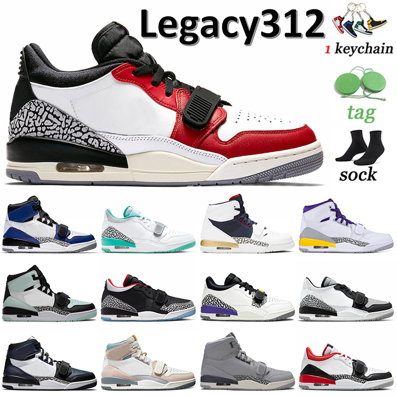 

High Quality Jorda Legacy 312 Mens Women Basketball Shoes Jumpman Jorden Low Chicago Storm Blue White Turquoise Lakers Wolf Grey Outdoor Sports Sneakers Size 36-46, B1 black cement 40-46