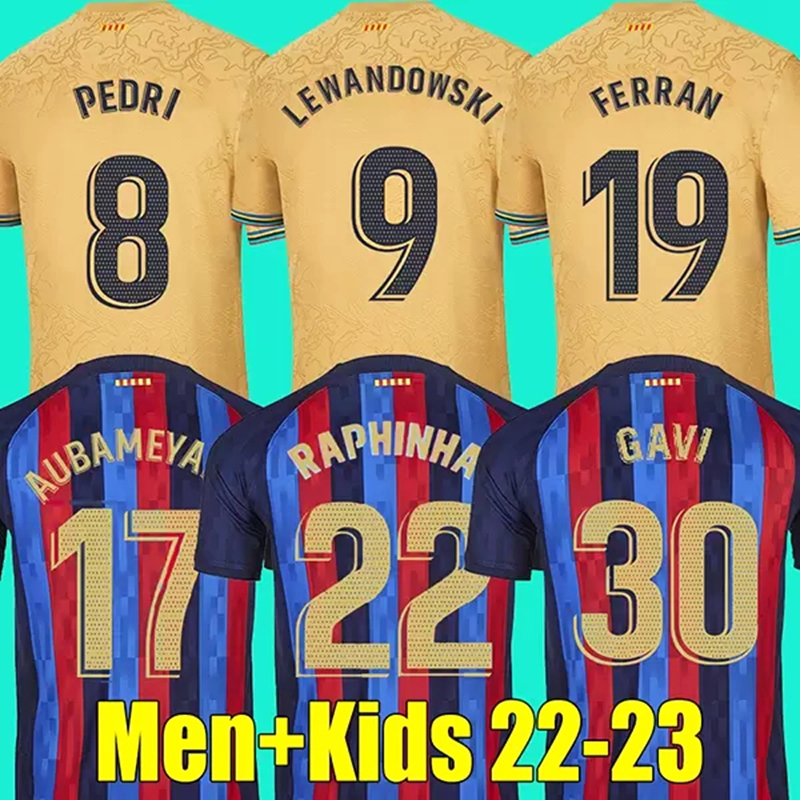 

2022 2023 Camisetas de football LEWANDOWSKI soccer jersey ADAMA PEDRI AUBA FERRAN 22 23 ANSU FATI GAVI RAPHINHA barcelona DEST kit shirt men kids sets barca, Away