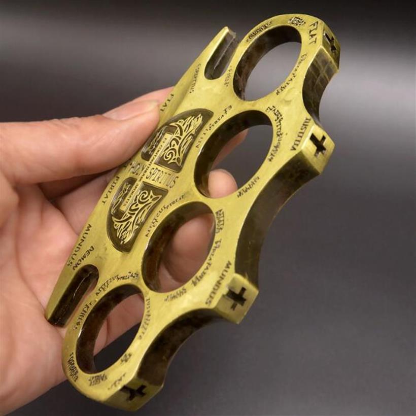 

Weight About 220-240g Metal Brass Knuckle Duster Four Finger Self Defense Tool Fitness Outdoor Safety Defenses Pocket EDC Tools Ge294F
