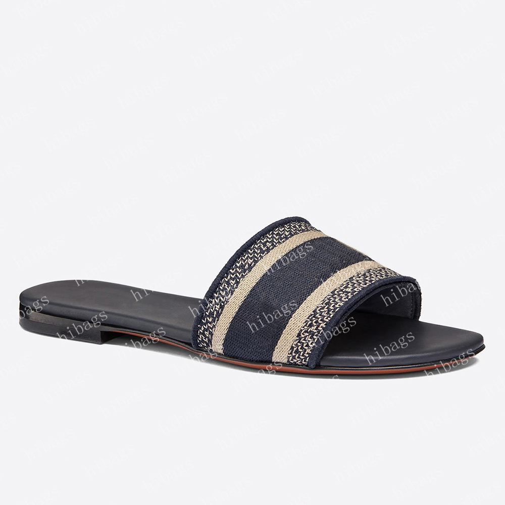 

2022 Women slipper flat mule platform slide sandal slippers sandlas letter D Platform sole rubber bottom 11 colors with box and dust bag 36-42 #DDS-01, #01 deep blue