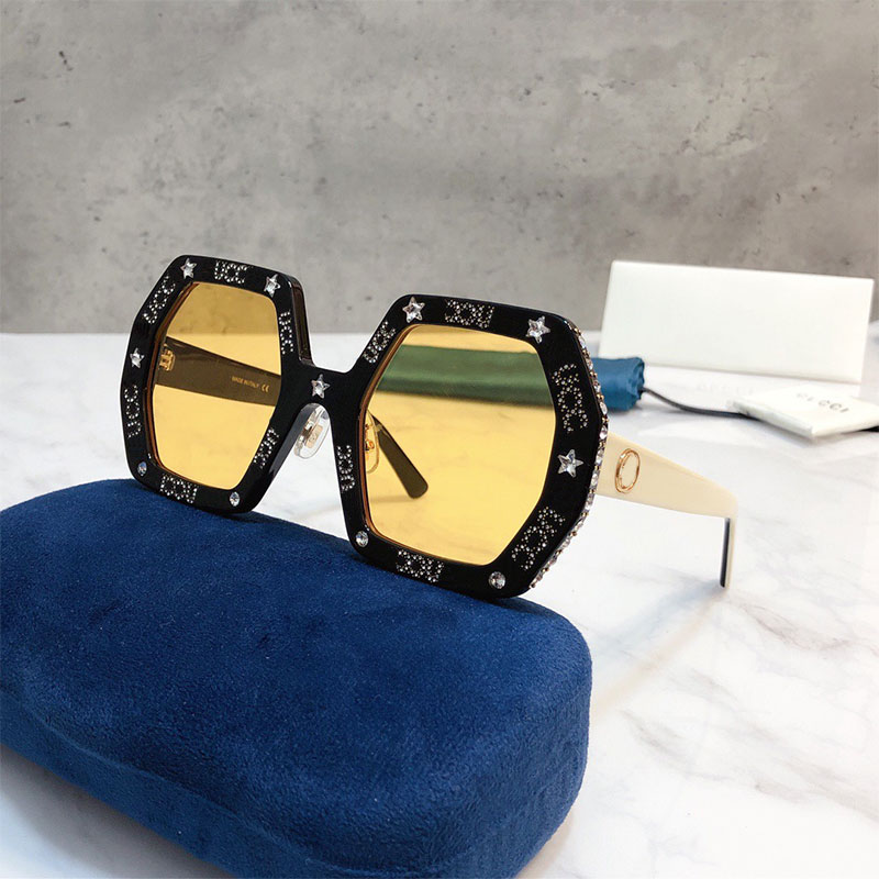

Designer sunglasses men Chunky plate 0772 six-sided oversized frame glasses Fashion classic brand sunglasses for women style original box