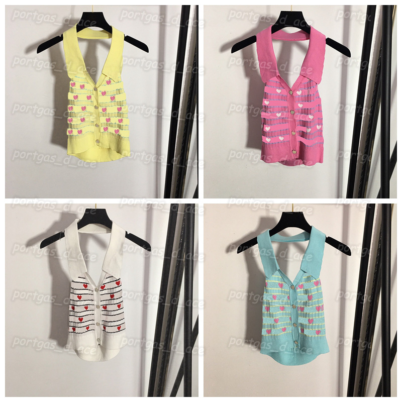 

Luxury Womens Halter Knits Sexy Backless Striped Camis Designer Knitted Tank Tops INS Charming Girl Ladies Camisole, Blue with label #20220298