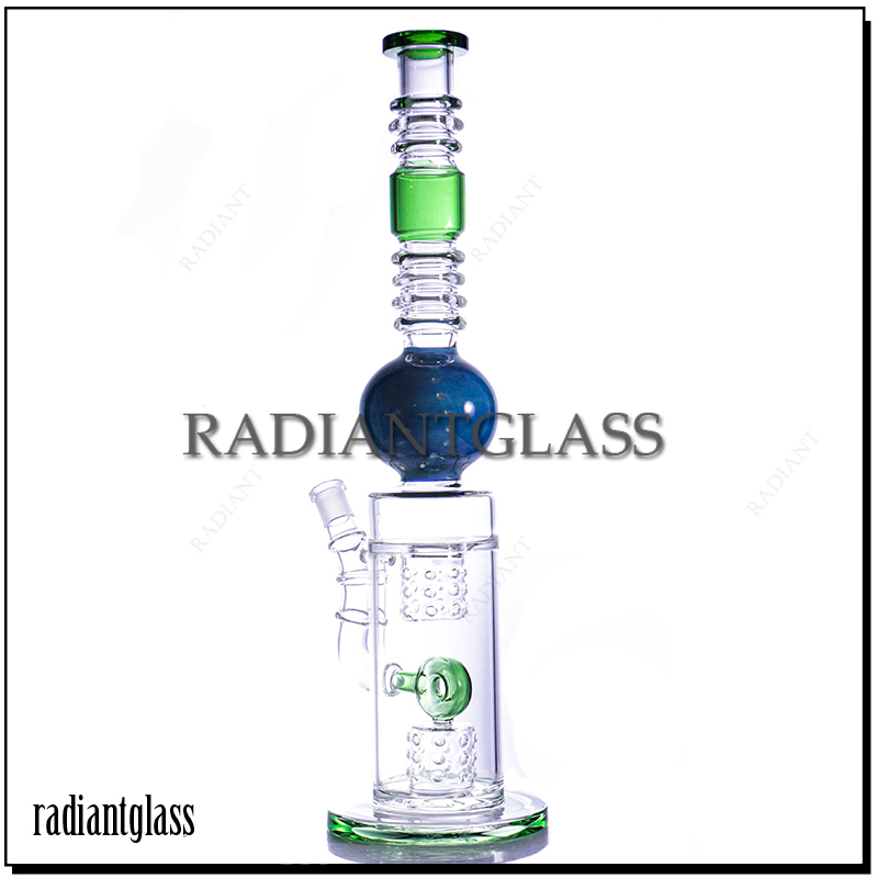 

Hookah 17.8'' tall huge Bongs spherical ball work dual swiss donut perc bong