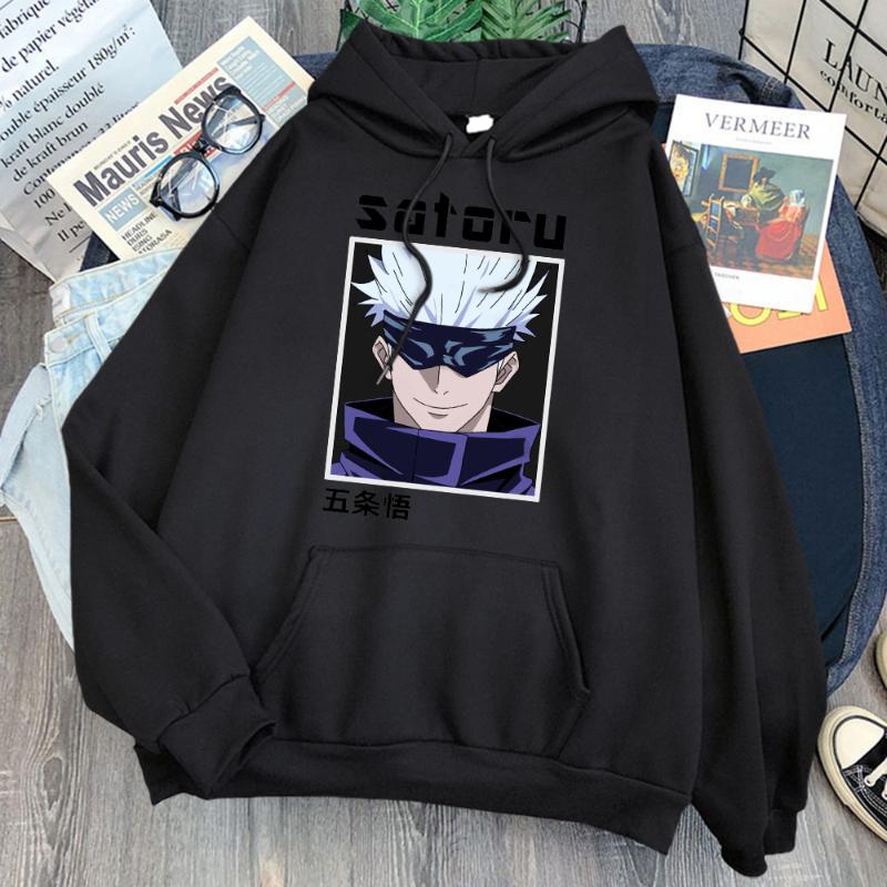 

Men's Hoodies & Sweatshirts Jujutsu Kaisen Anime Print Fashion Harajuku Gojo Satoru Cartoon Loose Hoody 2022 Male Spring Streetwear Top, Black