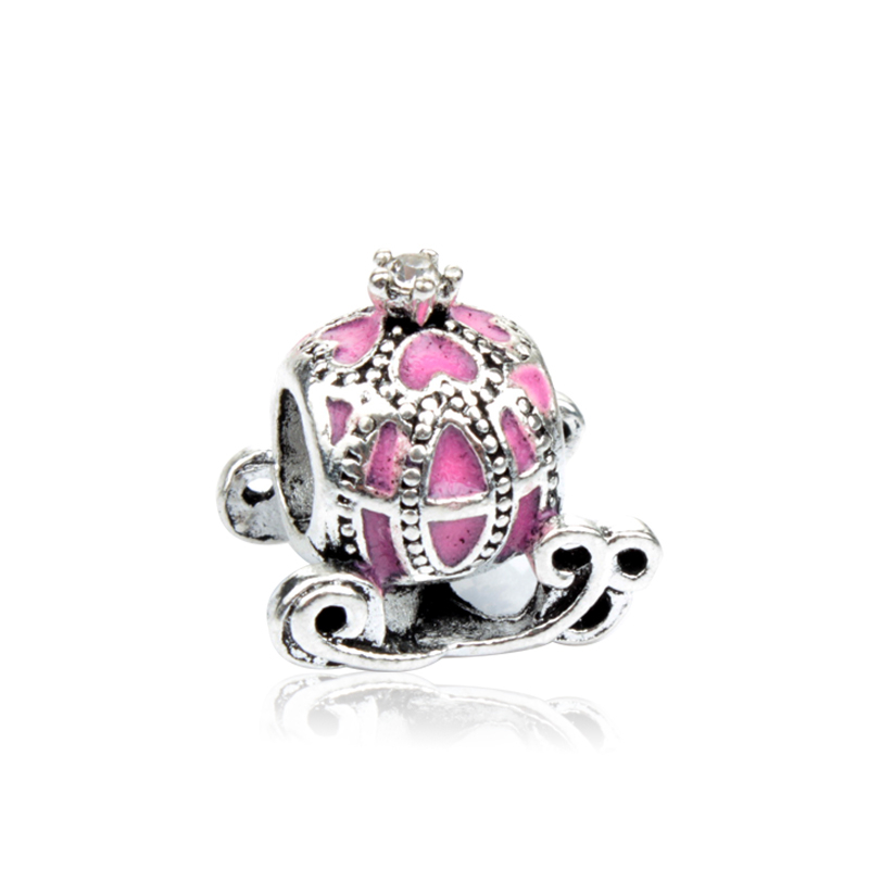 

Princess Pumpkin Carriage Alloy Charm Bead Fashion Women Jewelry Stunning Design European Style For DIY Bracelet Bangle PANZA007-123