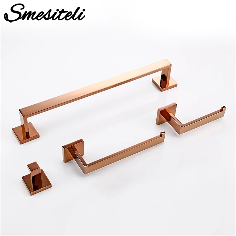 

Bathroom Accessories Toilet Paper Holder Polished Rose gold Towel Hooks Stainless Steel Bedroom Wall Mount Bath Hardware Sets 220810, Orange
