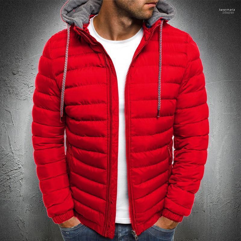 

Men's Down & Parkas Men Casual Winter Coat Zipper Hooded Cotton Padded Jacket Puffer Street Fashion Autumn Tops Slim Kare22, Black