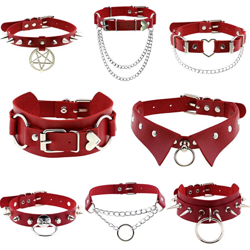 

Chokers KMVEXO Emo Choker Spikes Collar Women Man Leather Necklace Chain Jewelry On The Neck Punk Chocker Aesthetic Gothic Accessories