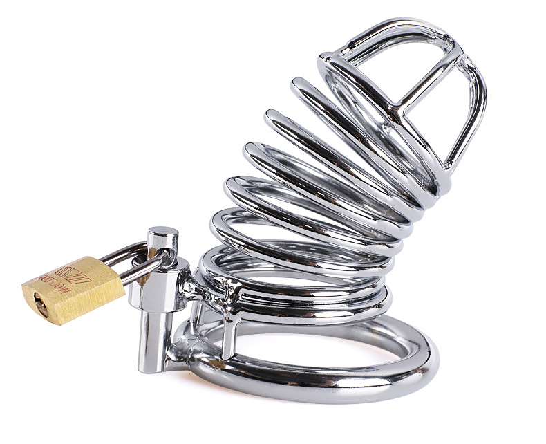 

bondage male chastity devices belt stainless steel lockable cock cage penis ring cage, dildo cages, sex toys for men