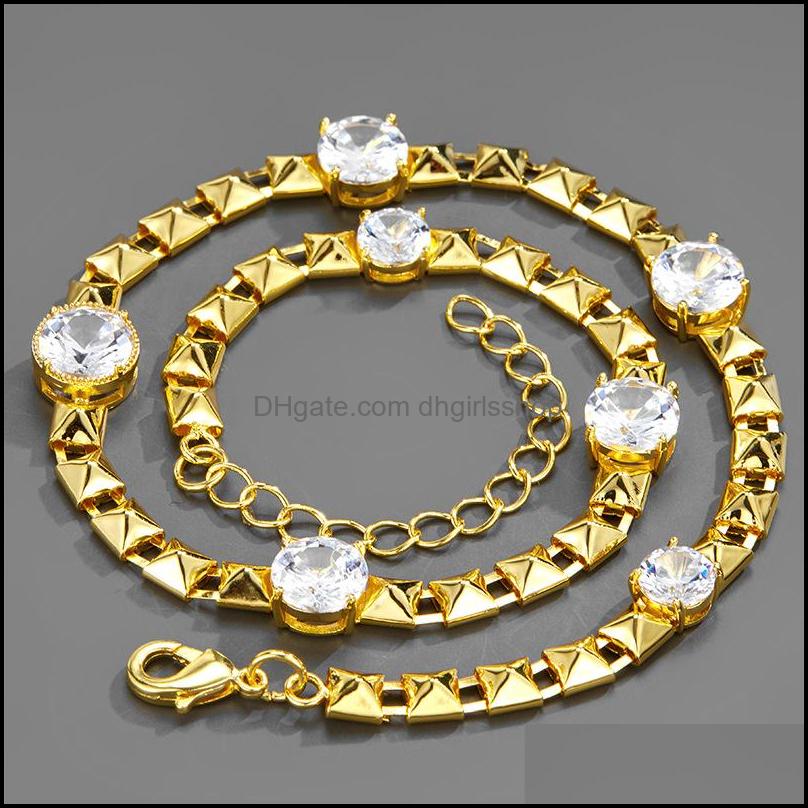 

Chains Necklaces Pendants Jewelry New Cuban Chain Necklace For Women And Men Fashion Bling Diamond Charms Hip Hop Wit Dhc1D