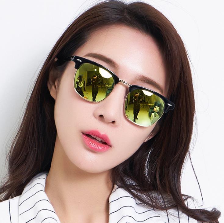 

Sunglasses 2022 Fashion Semi Rimless Men Gradient Lens Half-frame Women Sun Glasses UV400, White;black