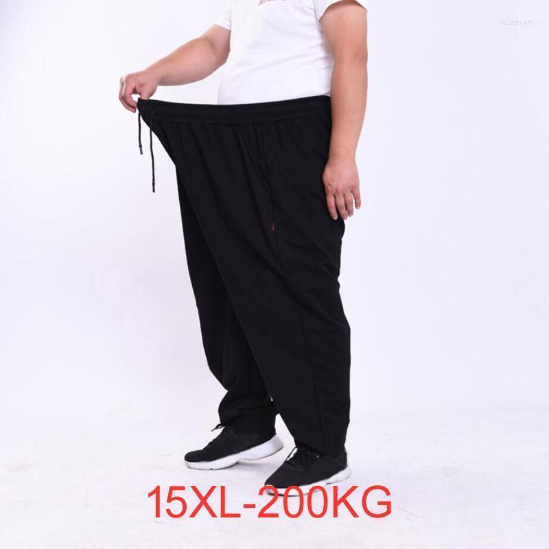 

Men's Pants Plus Size 14XL 15XL Mens Casual Joggers Sports Pant Loose Version Fitness Streetwear Running Trousers Workout Sweatpants Heat22, Black