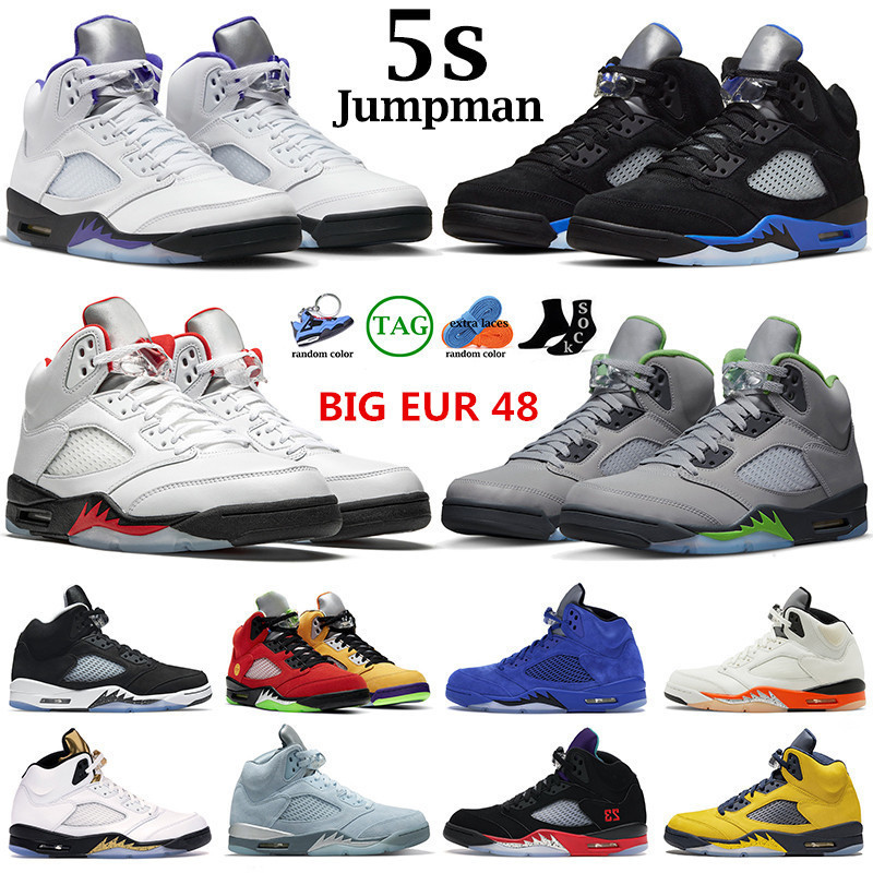 

Big Eur 48 Basketball Shoes for Men 5s 5 Jumpman Concord Green Bean Racer Blue Raging Red What the Stealth 2.0 Shattered Backboard Moonlight Fire Mens, 22