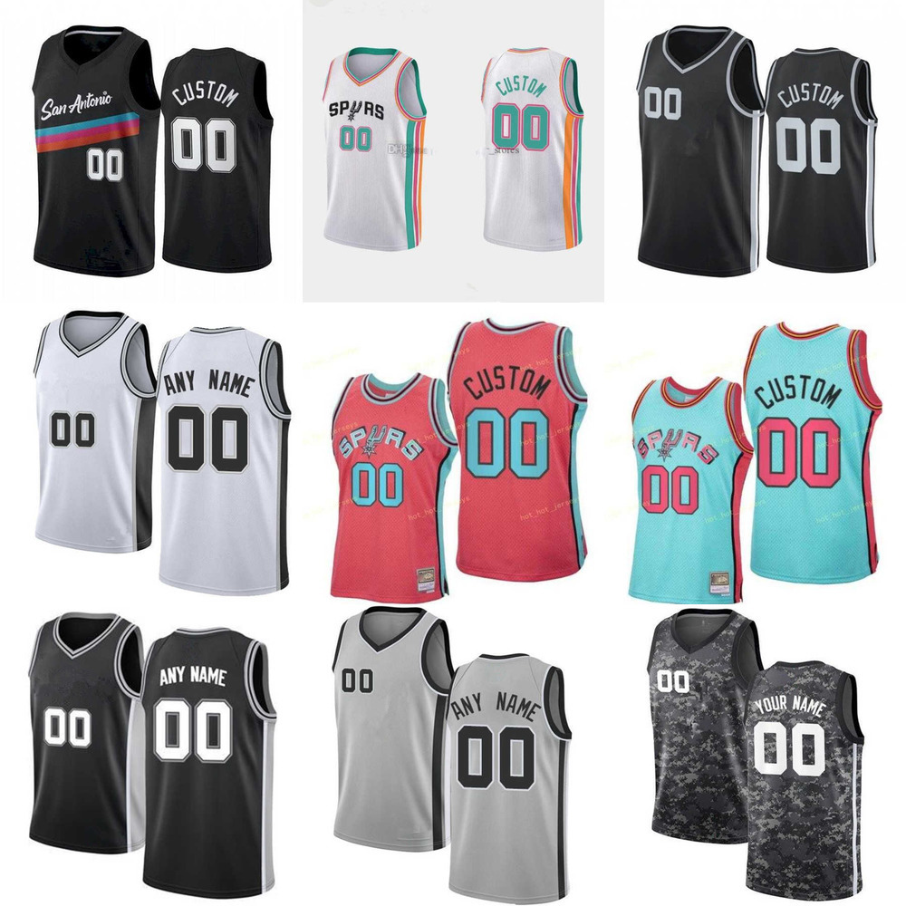 

Basketball Jerseys 75th Custom Men Women Youth San Antonio''Spurs''Tim 21 Duncan's David 50 Robinson Tony 9 Parker Manu 20 Ginobili, Color