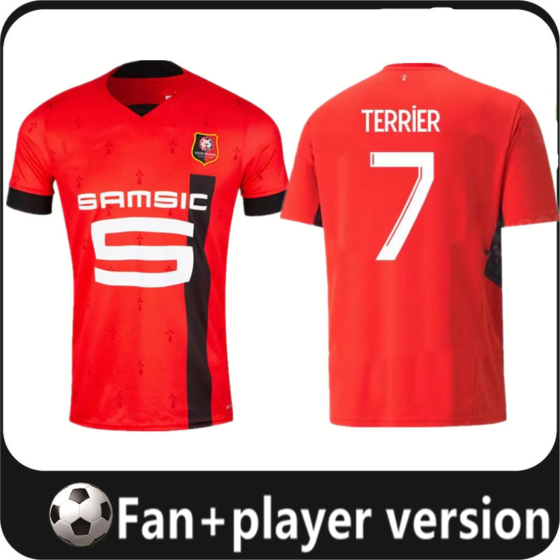 

Stade Rennais 22 23 soccer jerseys Rennes maillot de foot 2022 2023 SULEMANA BOURIGEAUD TERRIER DOKU TAIT MAJER AGUERD TRAORE Men Player version football shirt, 22/23 home