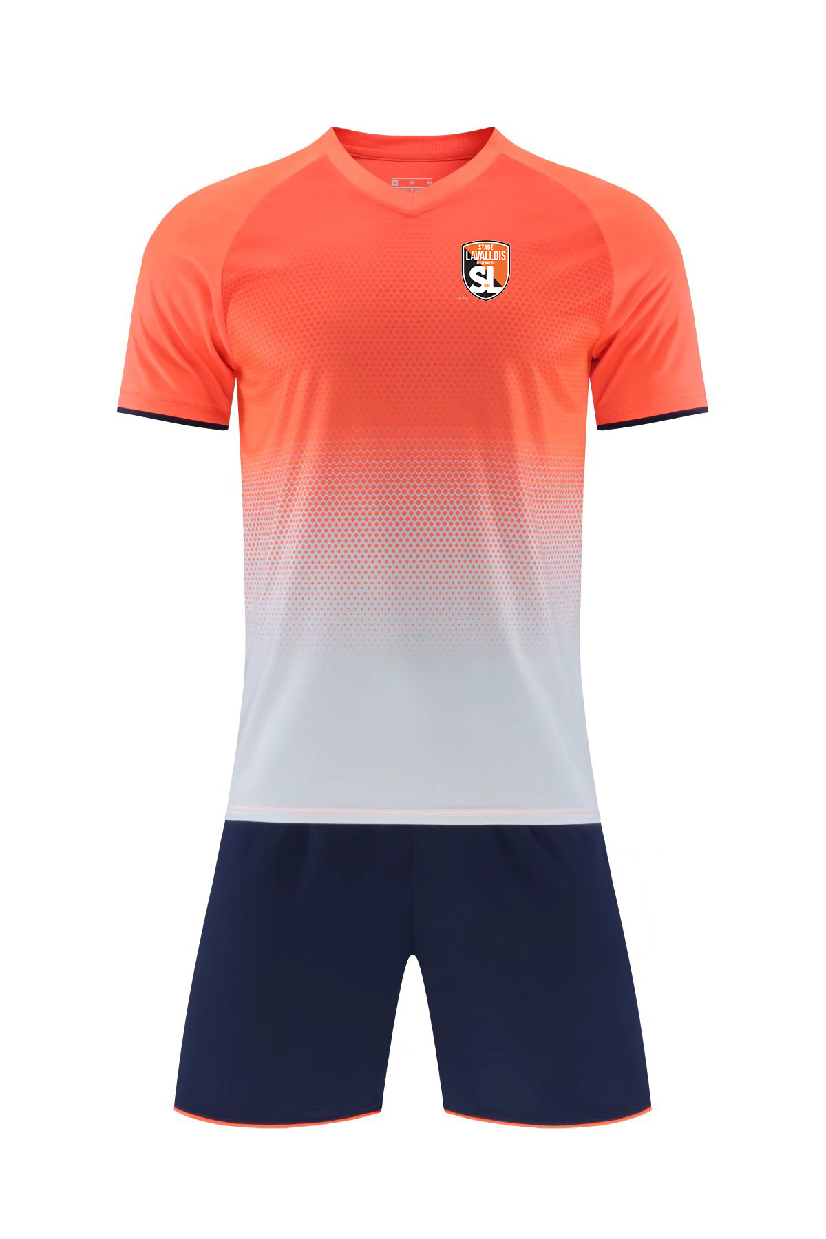 

Stade Lavallois Mayenne Football Club Running Sets Summer short sleeve football training suit jogging breathable T-shirt fan shirt, No 4