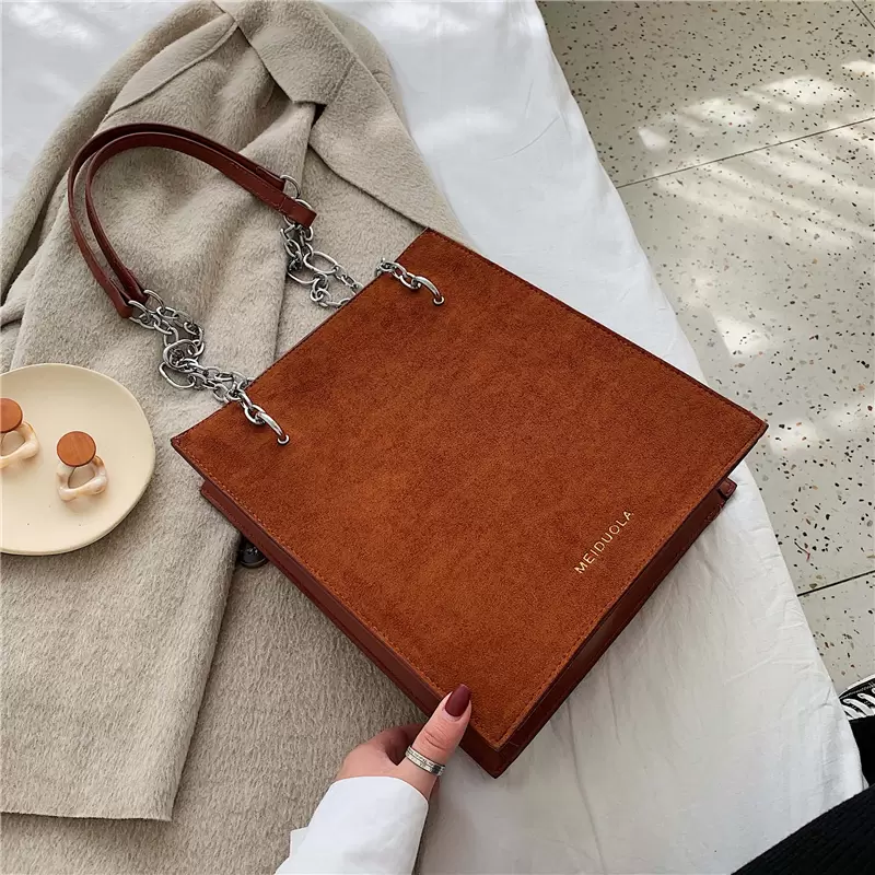

Vintage Fashion Female Large Tote Bag 2021 New Quality Matte Leather Womens Designer Handbag Large capacity chain Shoulder Bags, Pu black 25 x 10 x 28 cm