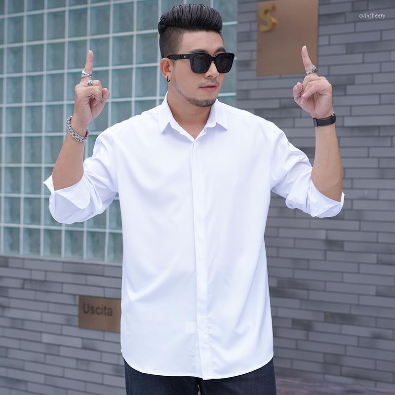

Men' Dress Shirts Plus Size Summer Solid Long Sleeve Men Clothing Tops Loose Casual Business Formal Wear Office Blouse W247Men' Quin22, 8001 baise