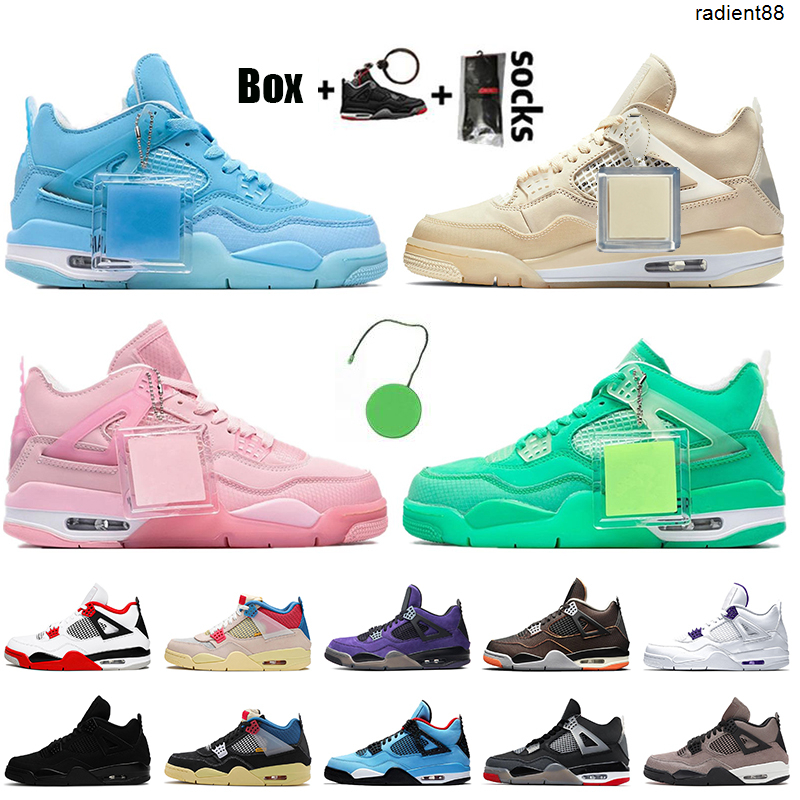 

Designer Shoes Top Quality Women Men JUMPMAN 4 4s Basketball Blue Sail Pink Green Desingers Fire Red Travis Trainers Sneakers, Item46 36-45