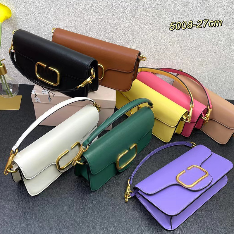 

Big V Metal Calfskin LOCO Handbag Shoulder Bags Womens Summer Luxury Designers Gold Metals Chains Cross-body Bags Purse clutch bag, Plum