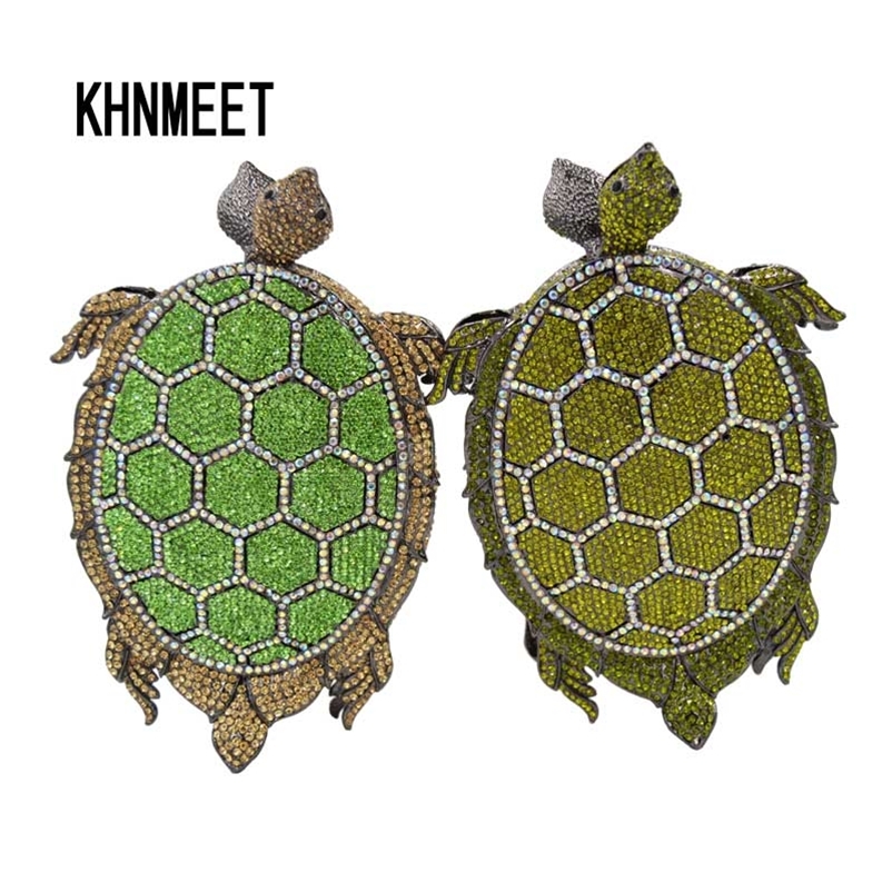 

Fashion Animal Designer Crystal Evening Bag Women Party Purse tortoise Evening Clutch Bag Ladies Mini turtle Wedding bag sc274 220816, Customized