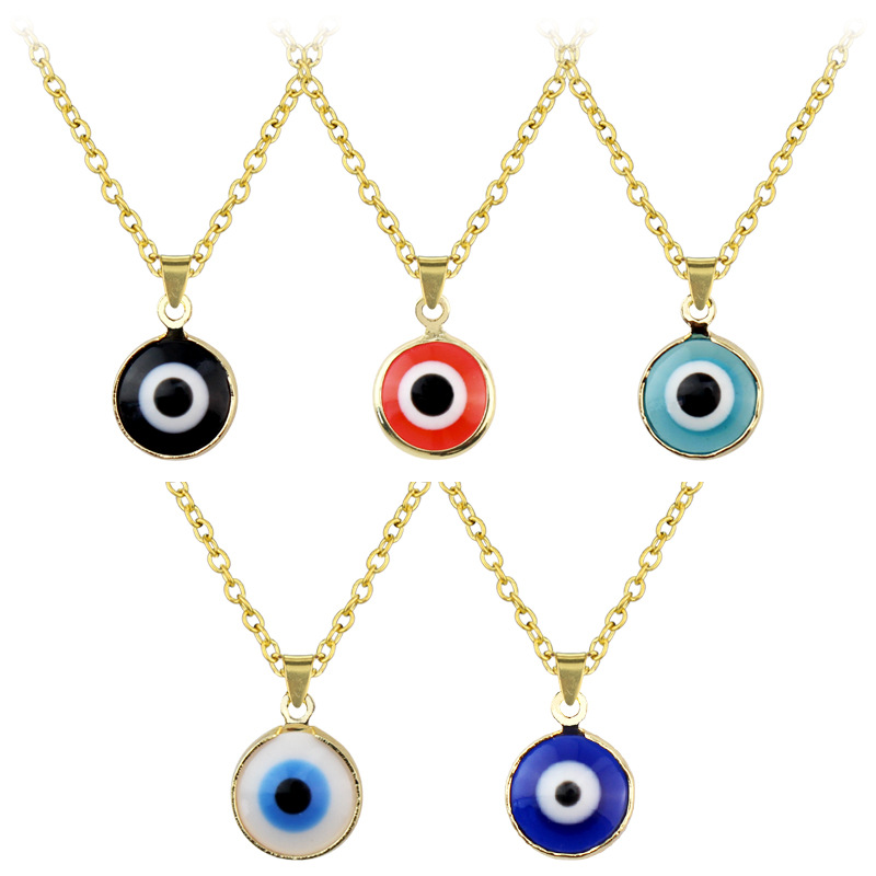 

Creative trendy personality fashion women's necklace devil's eye O-chain cold wind pendant all-match simple pendant necklaces gift