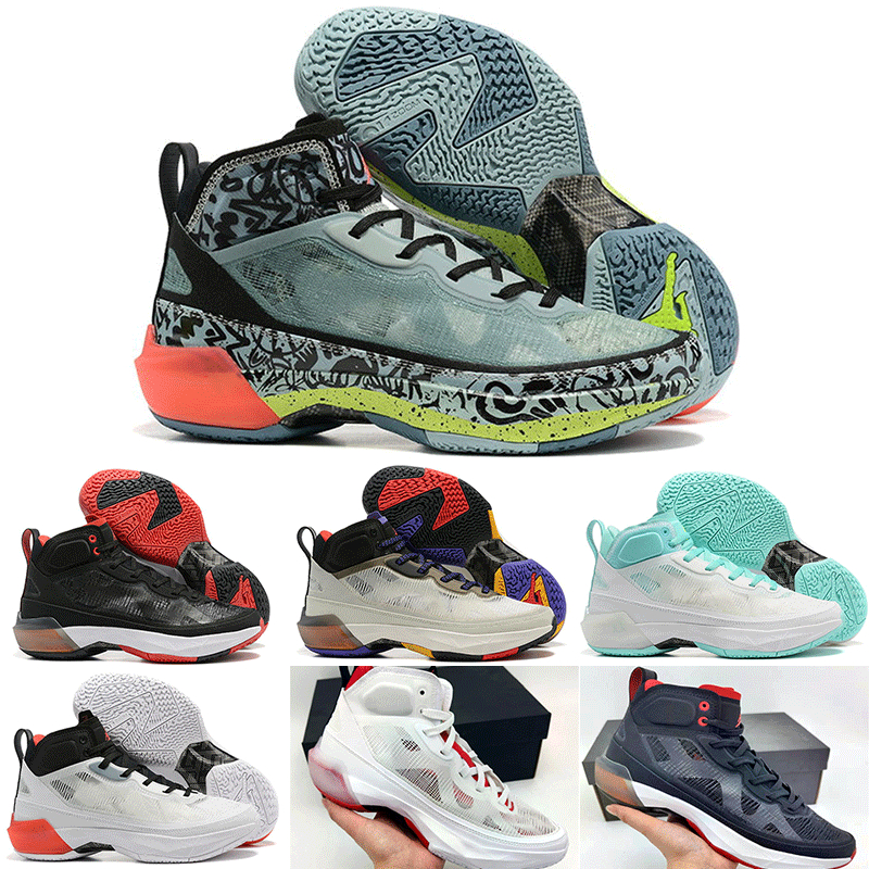 2022 Newest Mens Jumpman aj 37 37s Basketball Shoes Top Quality Black White XXXVII Trainers jorden jordens Outdoor aj37 Sports Luxury Sneakers si