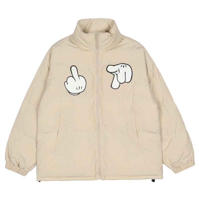 

Men's Jackets Men Harajuku Streetwear Parka Jacket Hand Letter Print Padded Coat 2022 Winter Hip Hop Oversized Outwear Casual Puffy, Black;brown