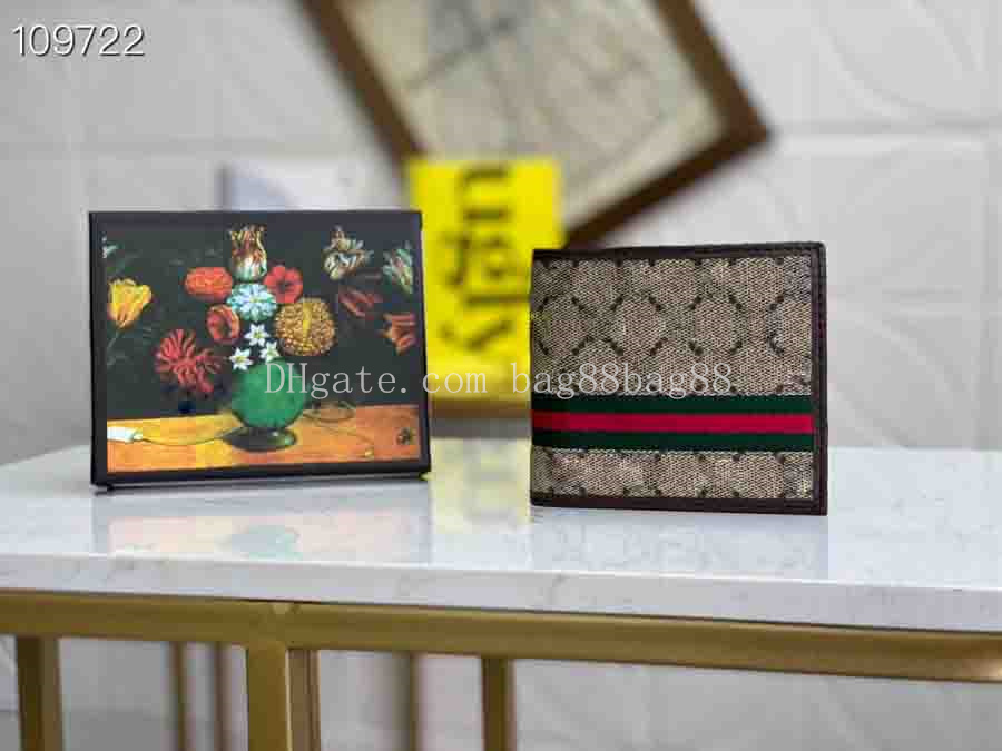 

Designer wallet men's short clip wallets Pvc with original cowhide purse size 11-9cm G138042, Brown