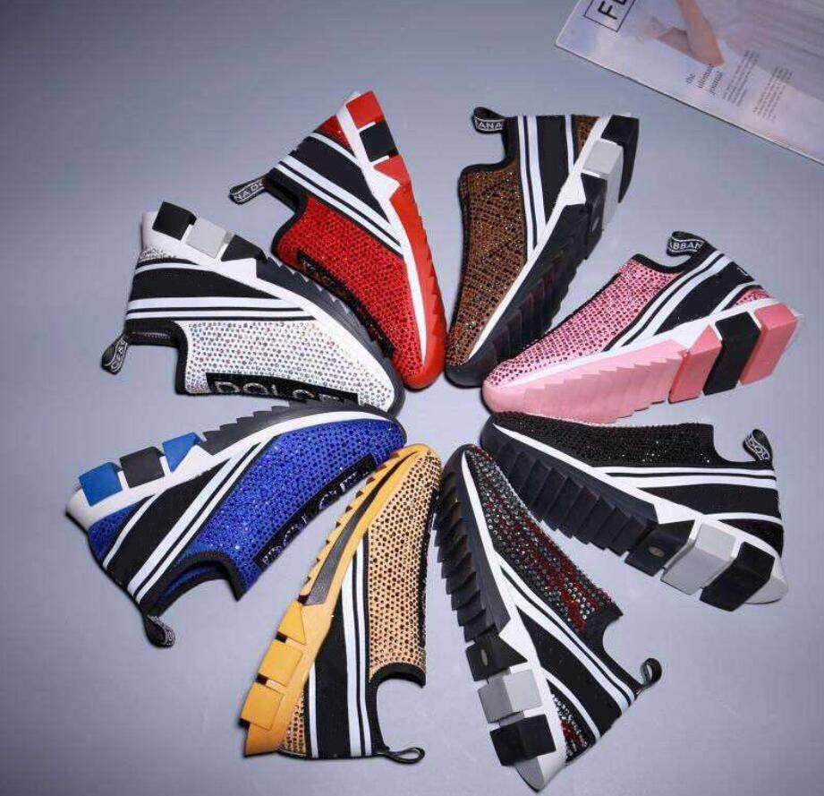 

Fashion Shoes Designer Genuine Leather Mesh Breathable Thick Sole Oversized Sole Sneakers Crushed Diamond Graffiti Men's Ladies Luxury Casual 35-45 With Logo