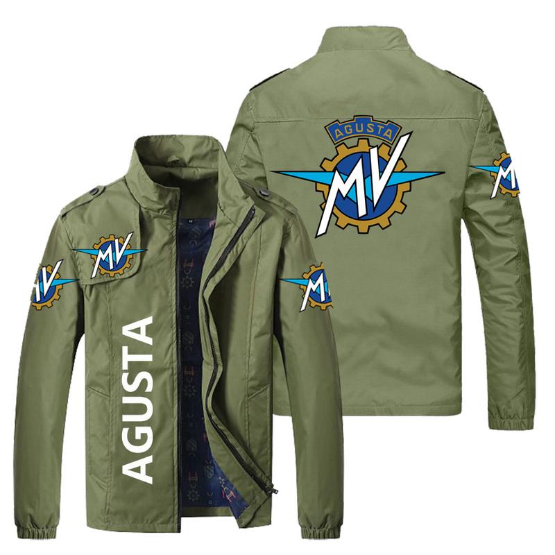 

Men's Jackets 2022 Spring And Autumn Jacket MV Agusta Logo Fashion Novel Trend Casual All-match Stand-up Collar, Beige