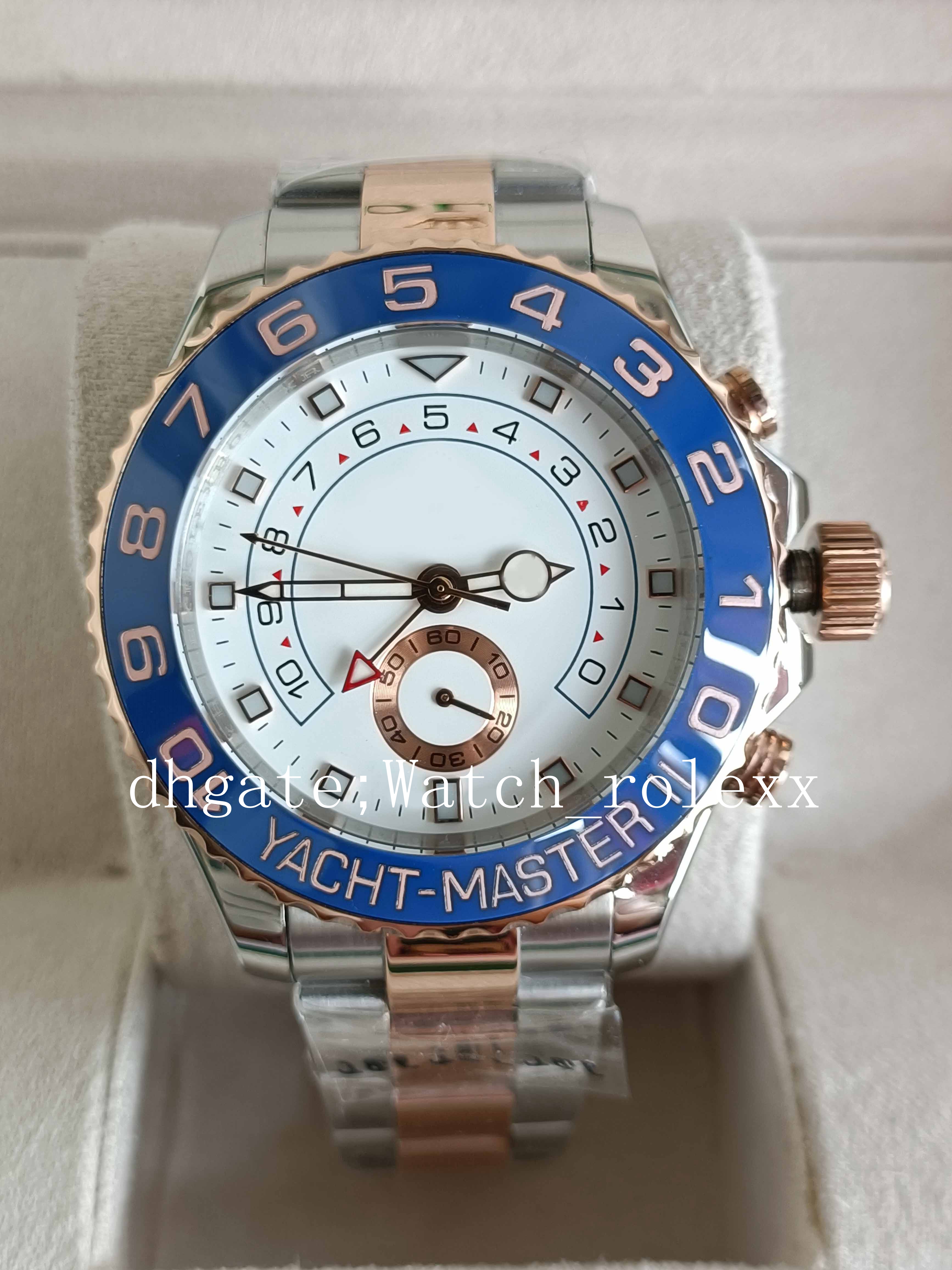 

4 Color Excellent Wristwatches 44mm Mens Watches Men's 18k White Gold Platinum Bezel 44mm Chronograph No 116689 116688 116680 116681 Automatic Watch