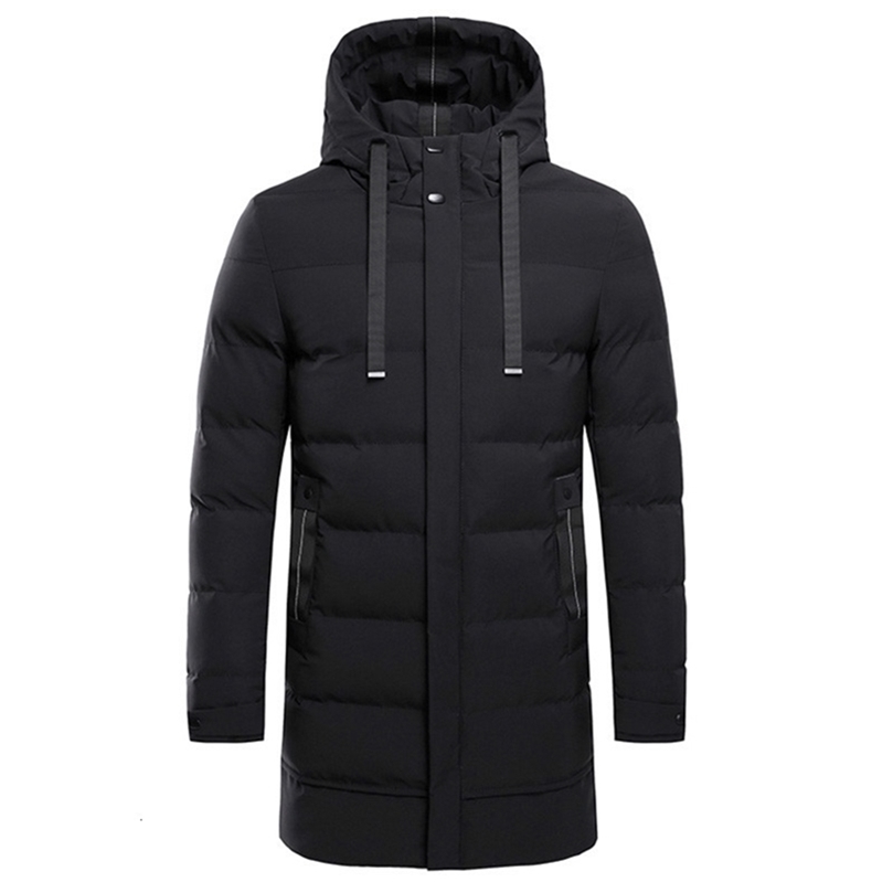 

Warm Winter Coat Hooded Thick Cotton Jacket Parkas Coats Male Fashion Clothing Casual Zipper Mens Clothes 201210, Black
