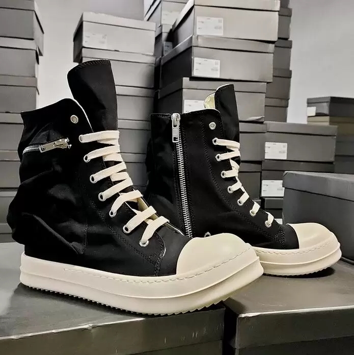 Designer Unisex Women Classic Ankle Boots Street Dancing Rock Black Leather Men Boot Lace Up high Top Short Boots Causal Shoes Woman Fashion Snea