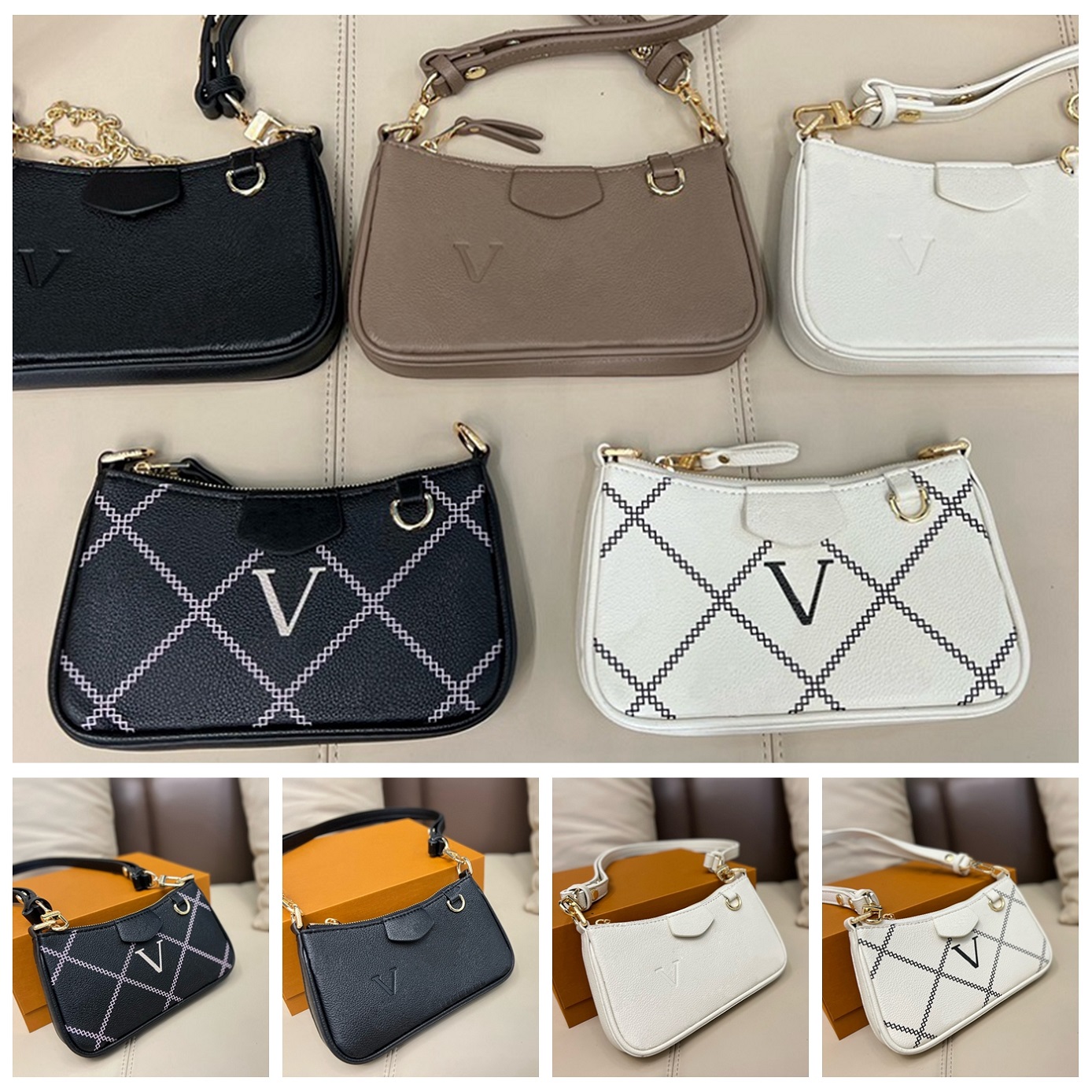 

5A Designer Bag Luxury Purse Brand Shoulder Bags Leather Handbag Woman Crossbody Messager Cosmetic Purses Wallet by shoebrand W106 01, #30 box