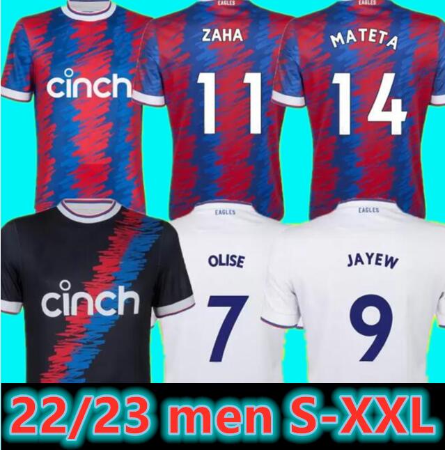 

22 23 CRYSTAL OLISE ZAHA EZE PALACE home AWAY Soccer Jerseys 2022 2023 3rd MILIVOJEVIC J.AYEW BENTEKE MATETA McARTHUR Football Shirt RIEDEWALD Uniform Men kids kit