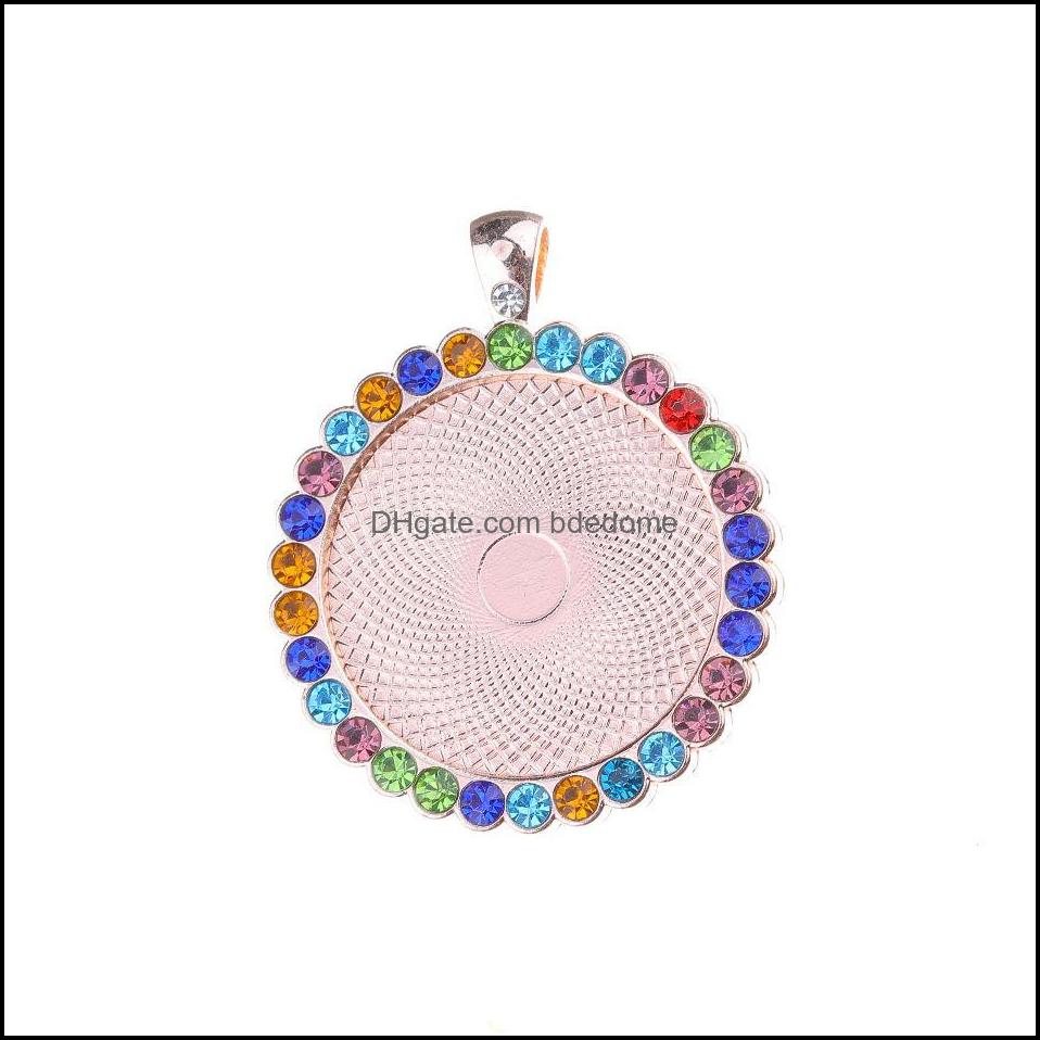 

Pendant Necklaces 2021 Sublimation Blank Pendants With Drill Round Shape Women Necklace Tranfer Co Bdedome Dhhvz