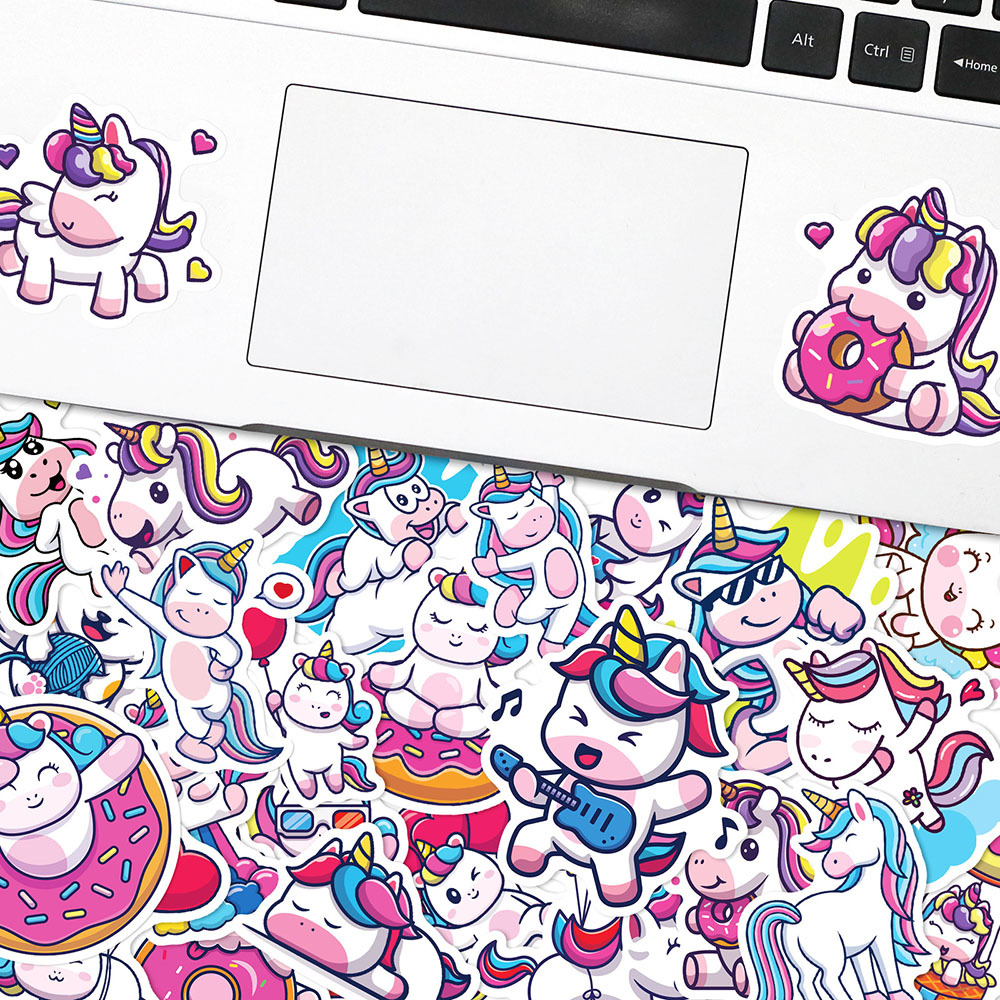 

Waterproof 10/30/50pcs Cute Animal Unicorn Graffiti Stickers Cartoon Decals Scrapbook Diary Laptop Phone Waterproof Sticker for Kids Toy Car sticker, Unicorn 10pcs
