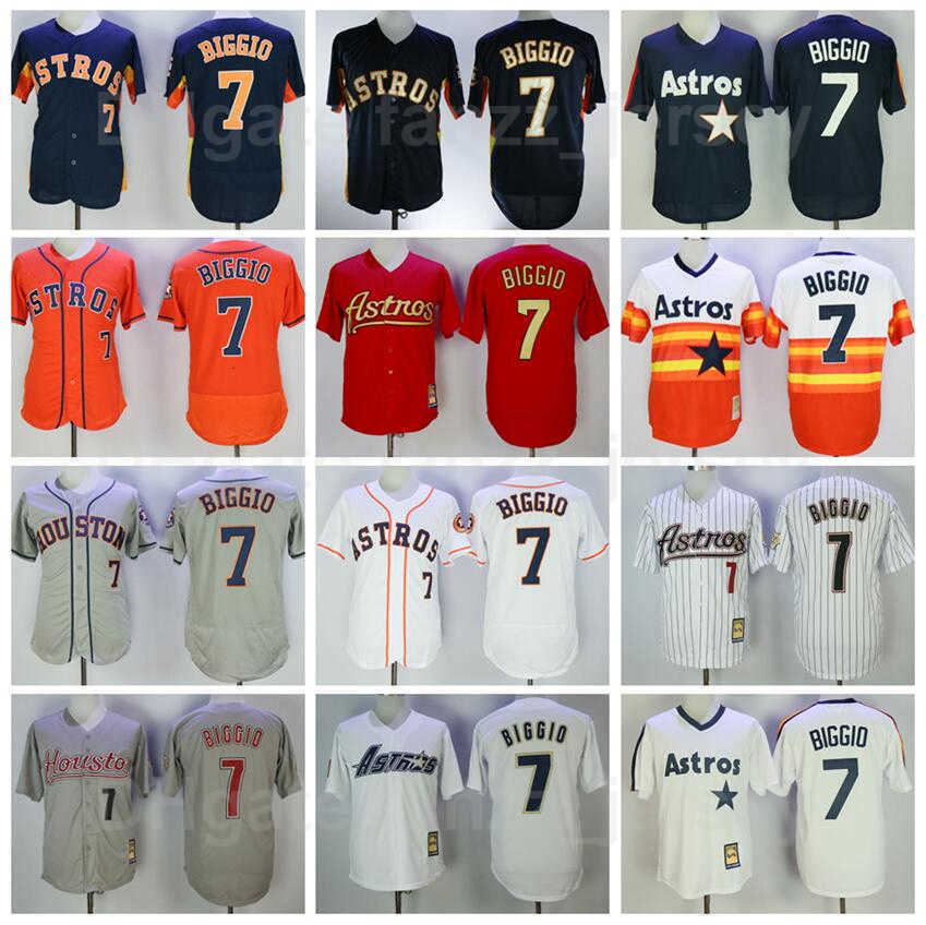 Men 1980 2006 Retro Baseball 7 Craig Biggio Vintage Jerseys All Stitched Pullover Cooperstown Navy Blue Orange White Grey Pinstripe Retire Flexbase