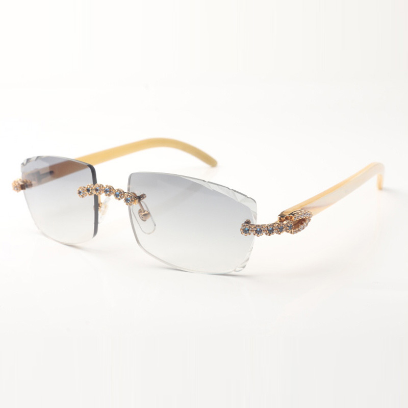 

New Bouquet Blue Diamonds 3524015 Buffs Sunglasses Natural White Angled Temples and 58mm Cut Lens Thickness 3mm