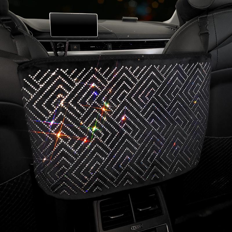 

Car Organizer Diamond Bling Crystal Seat Back Bag Hanging Child Trash Box Pouch Rhinestone AccessoriesCar