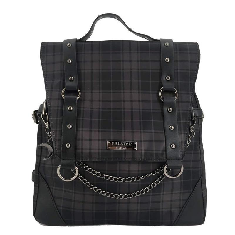 

School Bags 2022 Plaid Gothic Punk Rock Backpack Women Techwear Goth Sac A Dos Mochilas For Teenage Girls Bagpack, D05